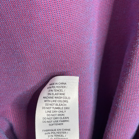 Rhone Delta Pique Polo Shirt Purple Mens Size M Short Sleeve Golf Tech Tennis - Picture 6 of 7